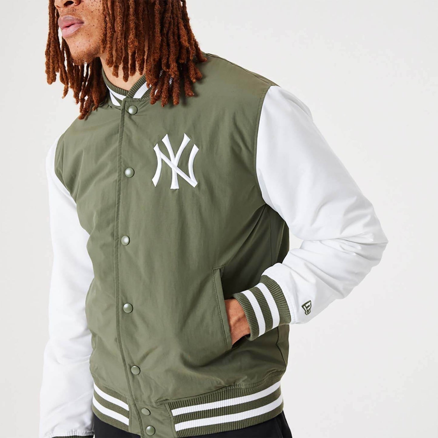 NEW ERA New York Yankees MLB Team Logo Medium Green Bomber Jacket Green