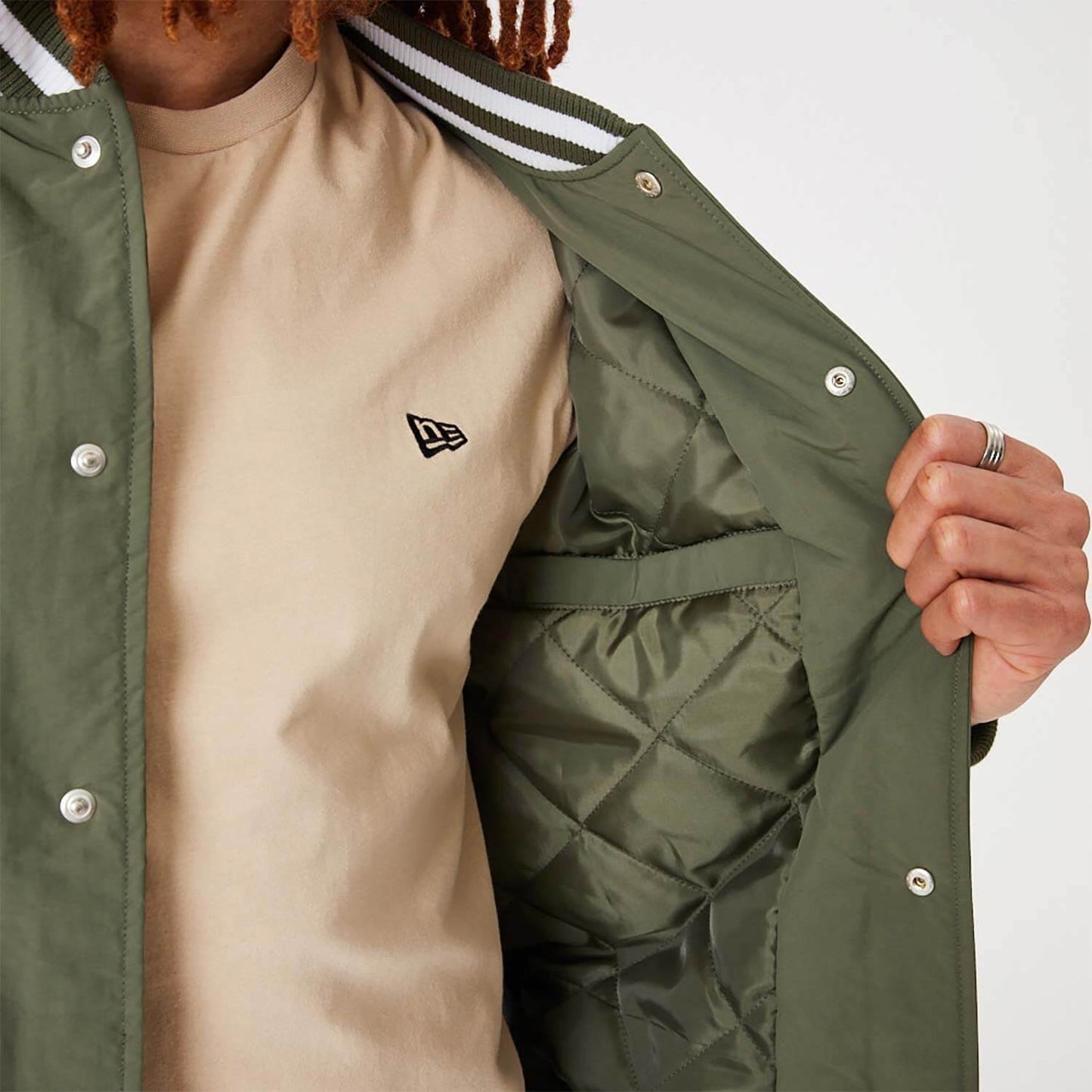 NEW ERA New York Yankees MLB Team Logo Medium Green Bomber Jacket Green