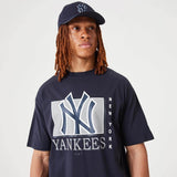 NEW ERA New York Yankees MLB Team Wordmark Navy Oversized T-Shirt Blue