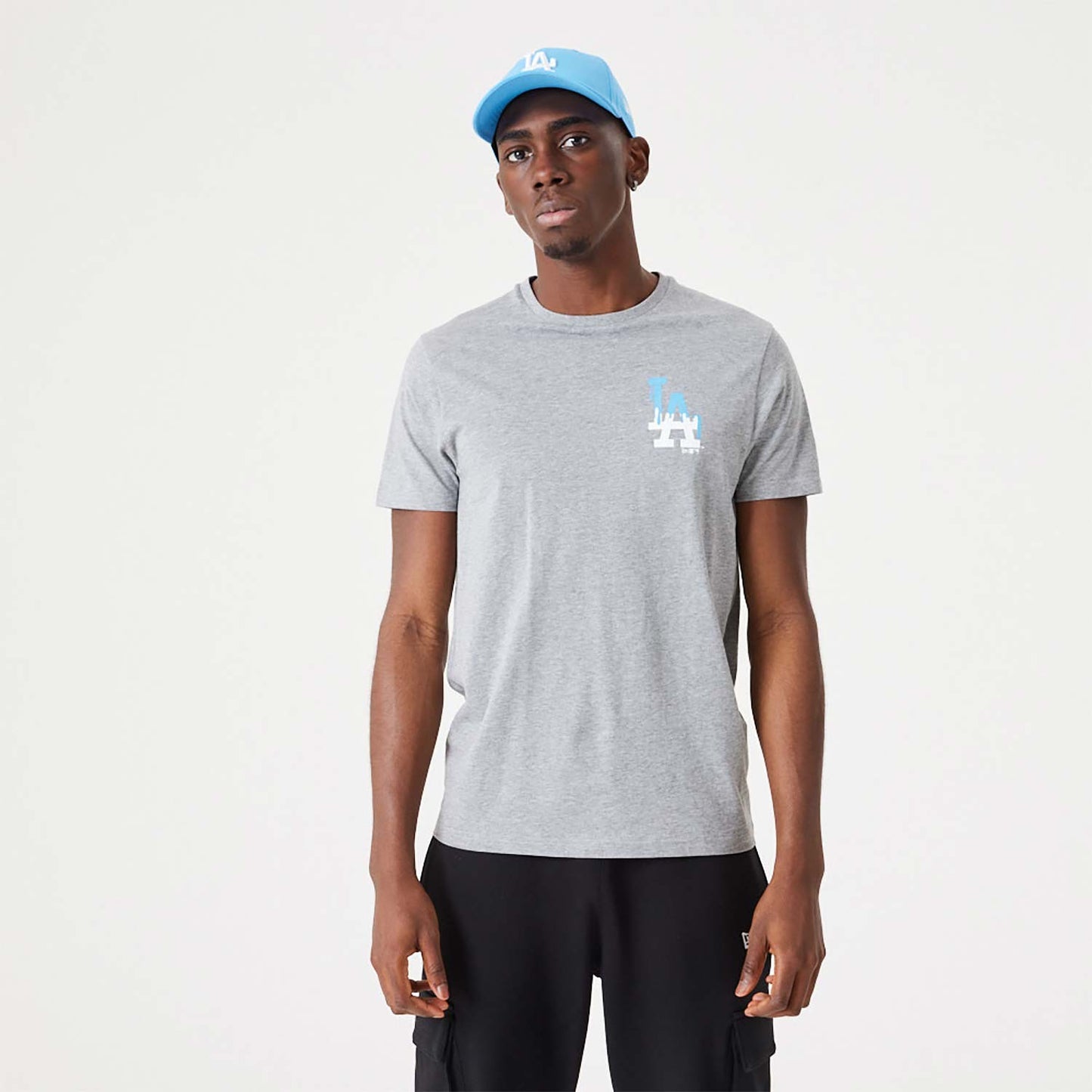 NEW ERA LA Dodgers MLB Drip Logo Medium Grey T-Shirt Grey