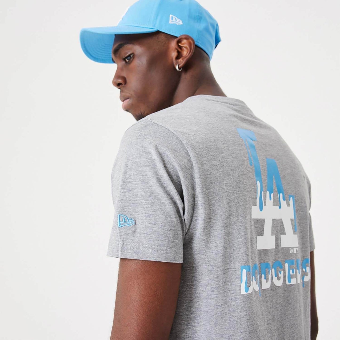 NEW ERA LA Dodgers MLB Drip Logo Medium Grey T-Shirt Grey