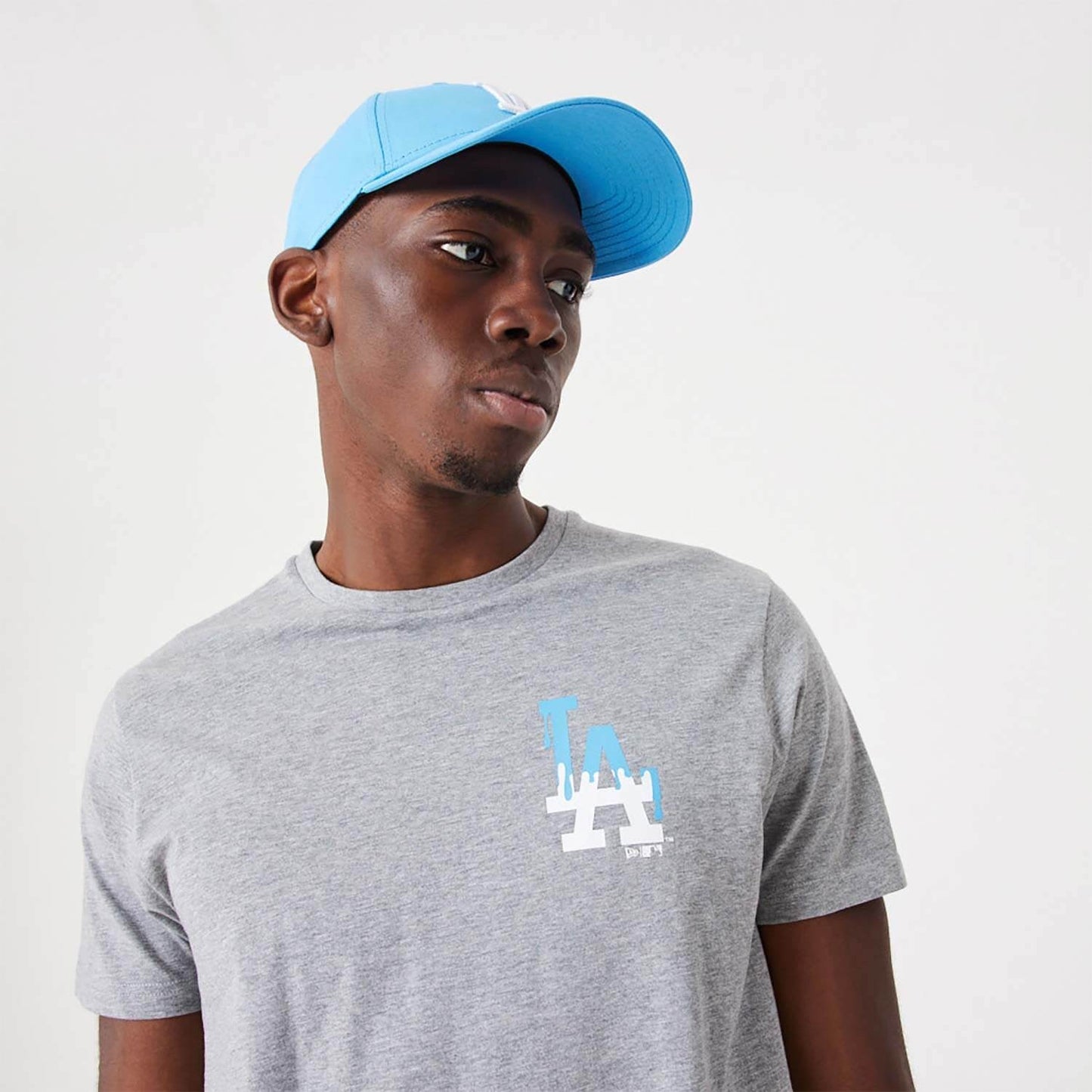 NEW ERA LA Dodgers MLB Drip Logo Medium Grey T-Shirt Grey