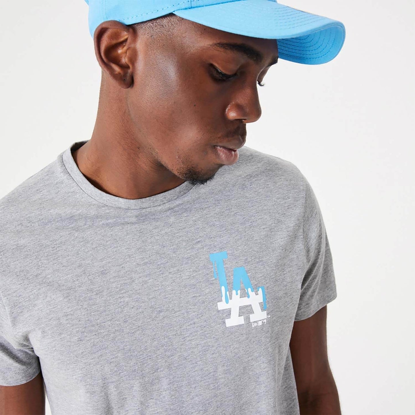 NEW ERA LA Dodgers MLB Drip Logo Medium Grey T-Shirt Grey