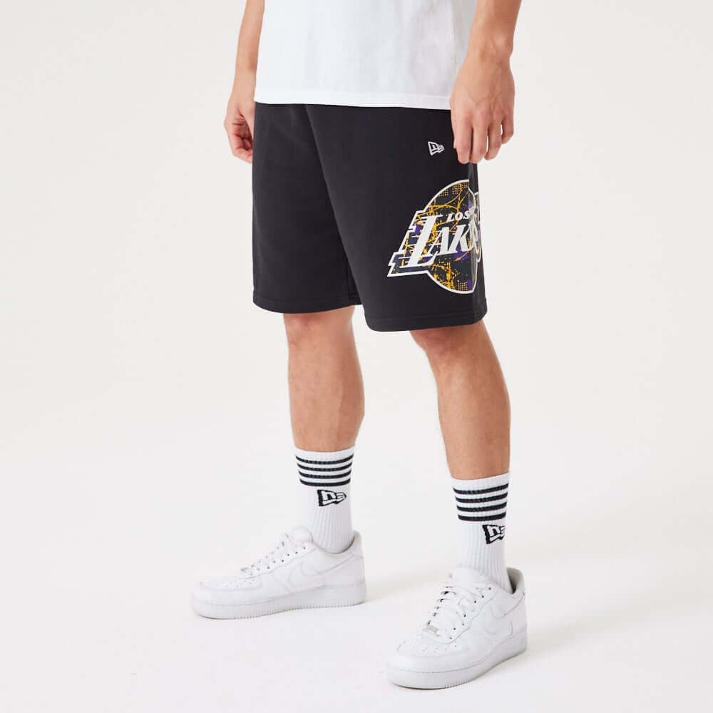 NEW ERA LA Lakers NBA Team Logo Black Shorts Black
