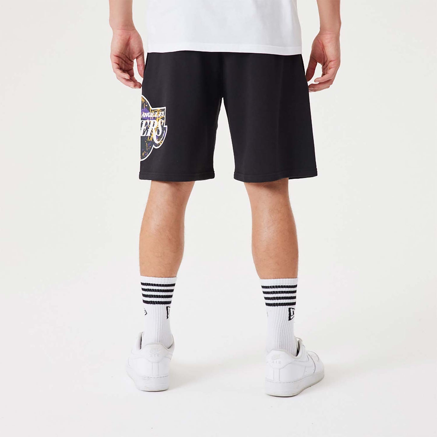 NEW ERA LA Lakers NBA Team Logo Black Shorts Black