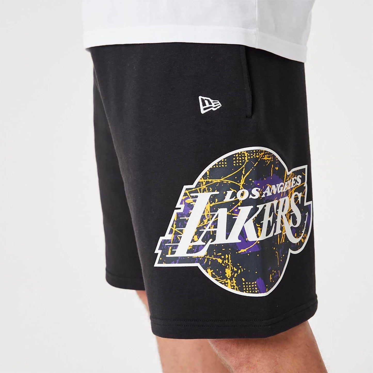 NEW ERA LA Lakers NBA Team Logo Black Shorts Black