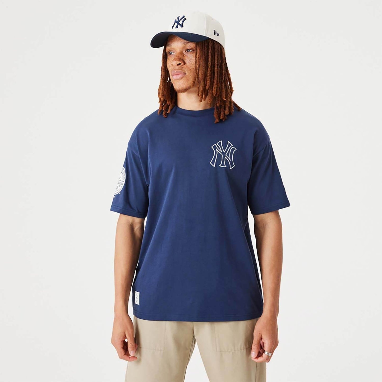 NEW ERA New York Yankees MLB Heritage Dark Blue Oversized T-Shirt Blue