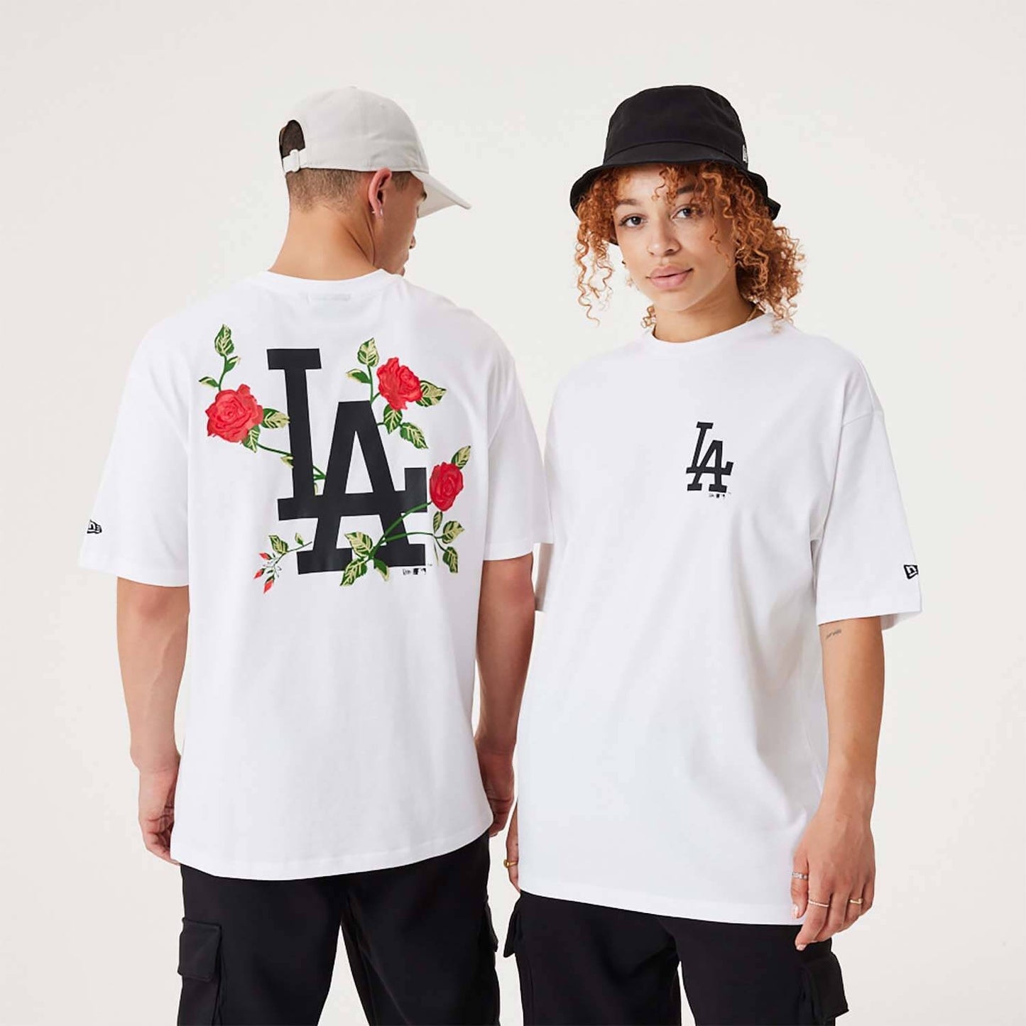 NEW ERA LA Dodgers MLB Floral Graphic White Oversized T-Shirt White