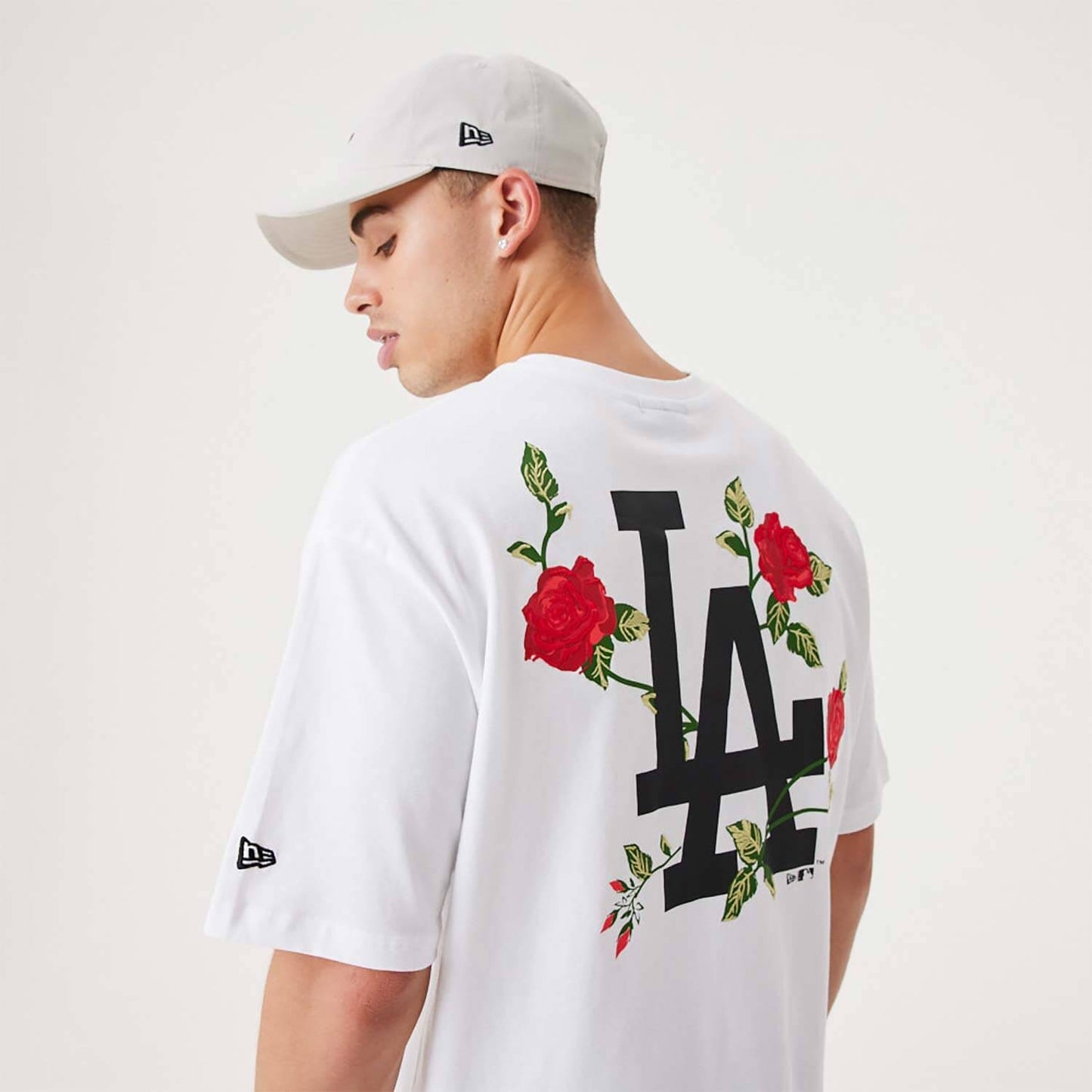 NEW ERA LA Dodgers MLB Floral Graphic White Oversized T-Shirt White