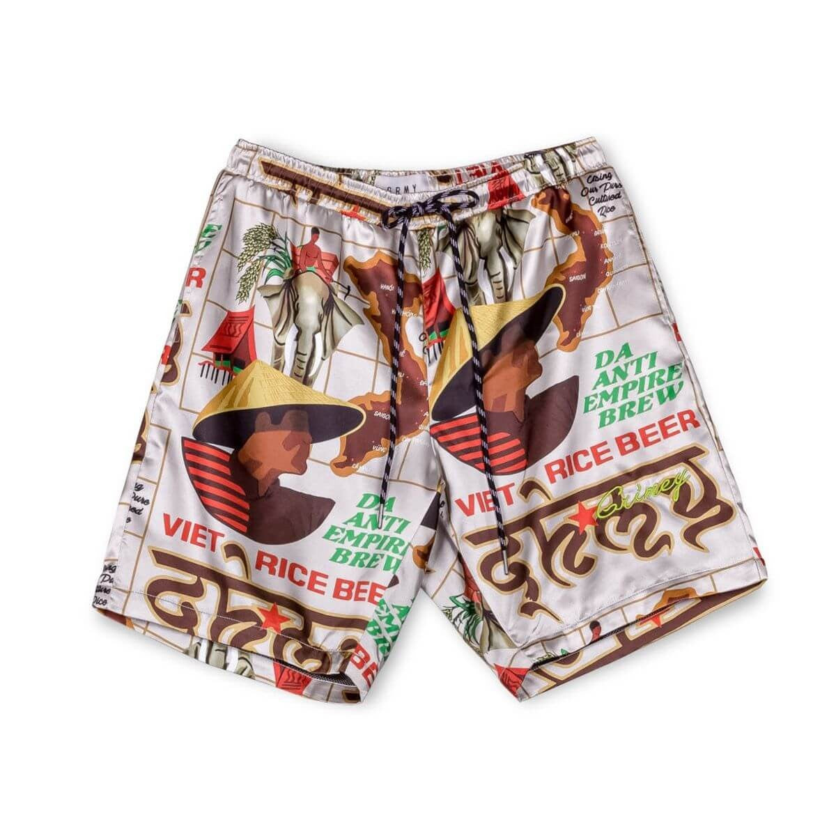 Grimey Wear Viet Cong Beer Satin Short White