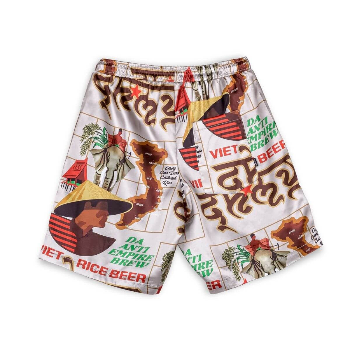 Grimey Wear Viet Cong Beer Satin Short White