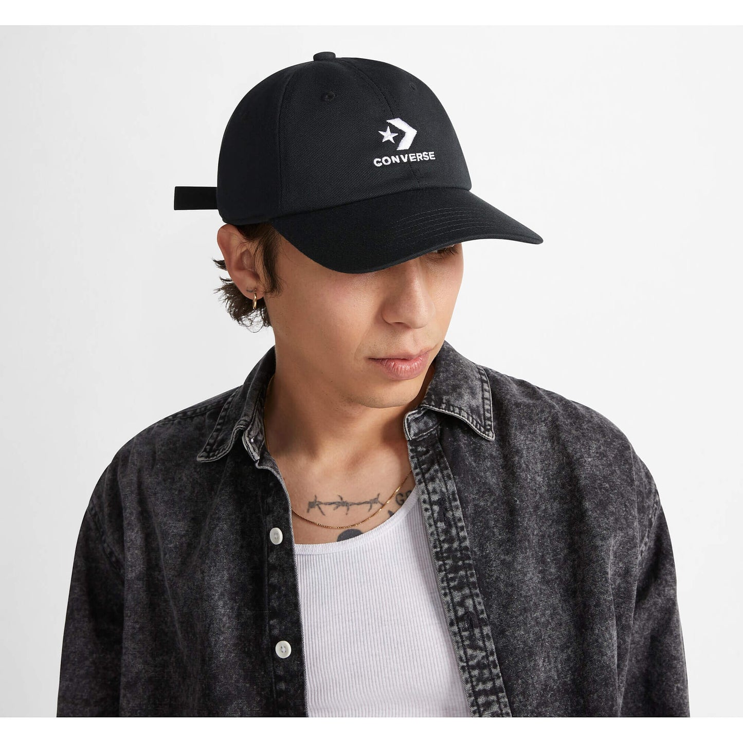 Converse Logo Lock-Up Baseball Hat Converse Black