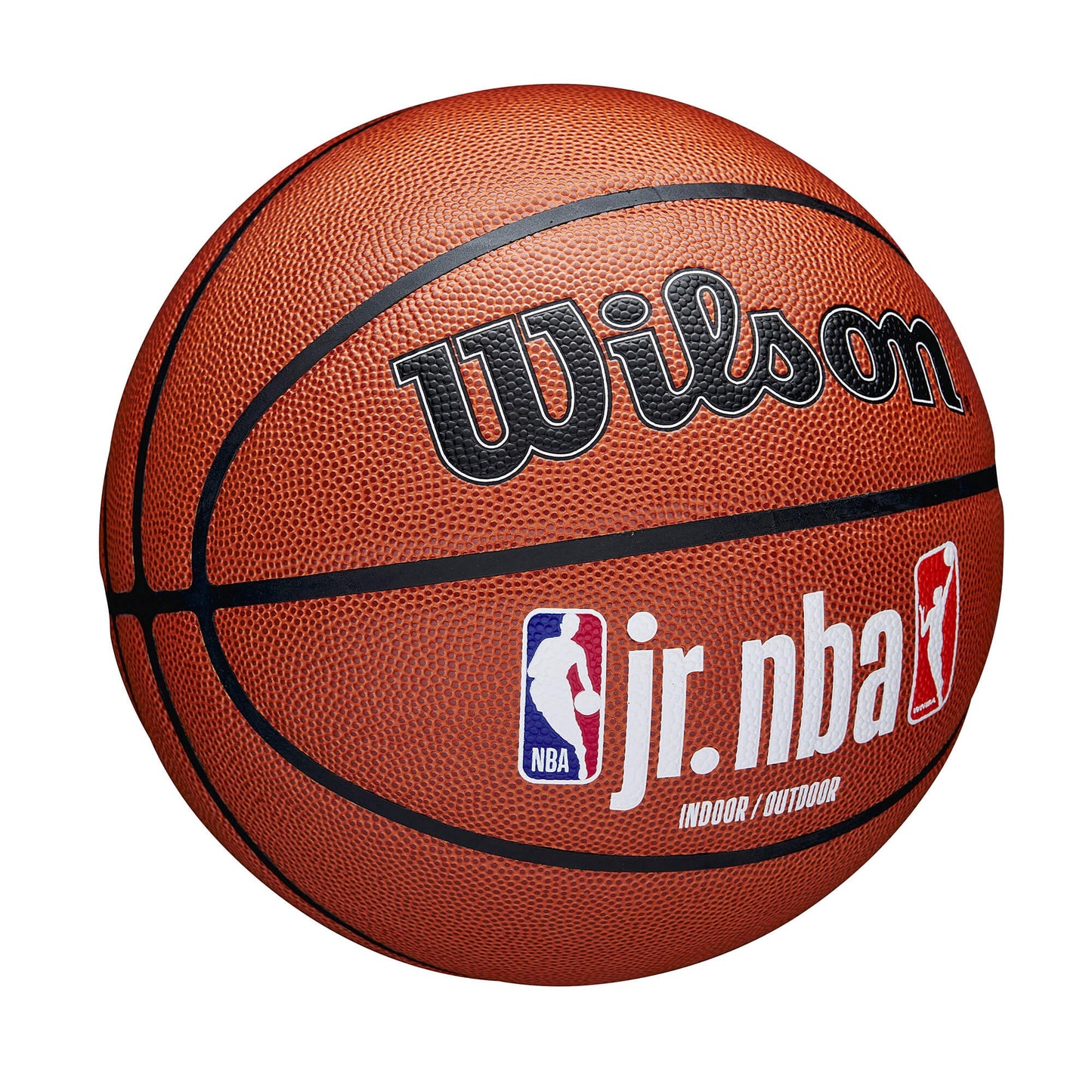 Wilson Jr. NBA Fam Logo Indoor Outdoor Bskt (sz. 5) White/Brown