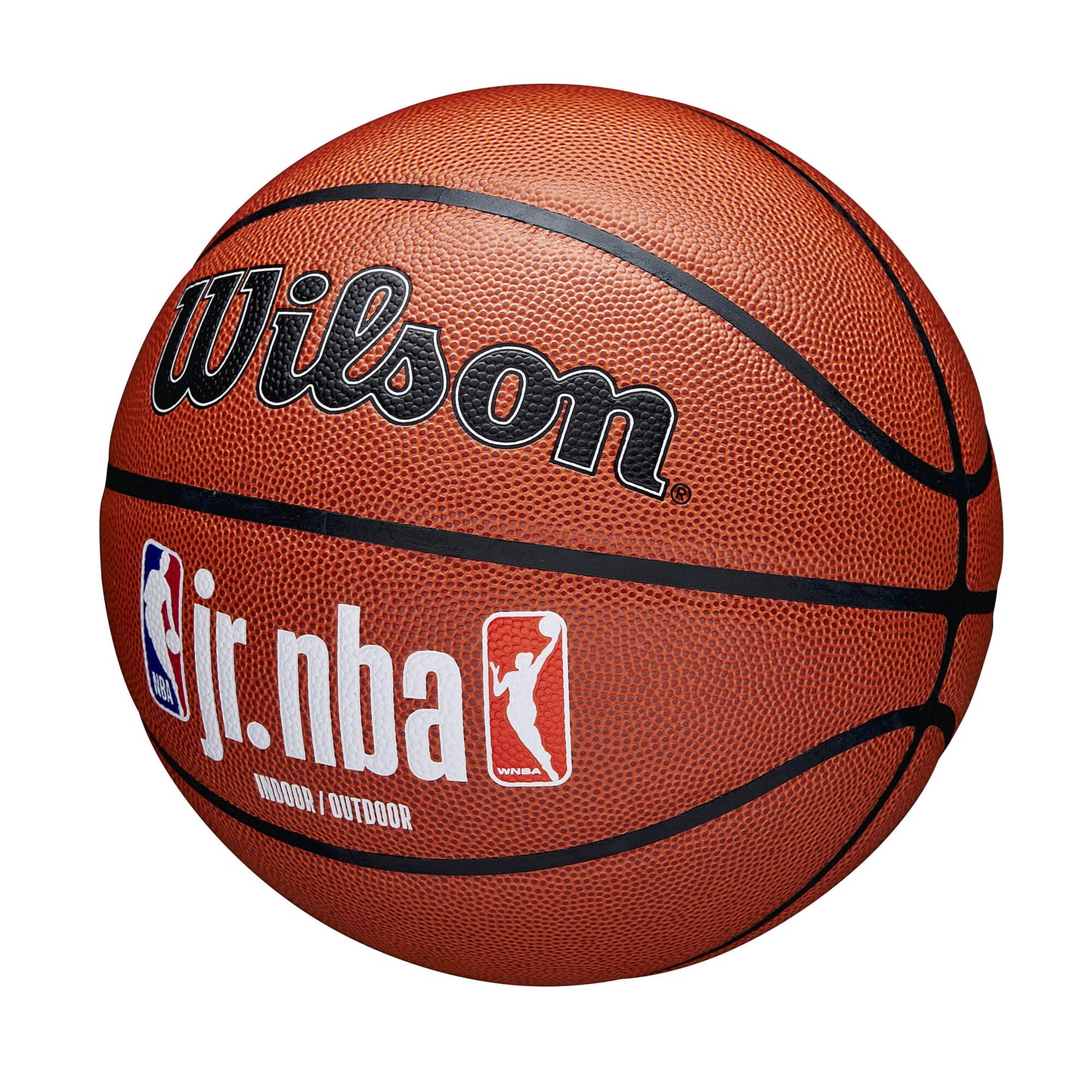 Wilson Jr. NBA Fam Logo Indoor Outdoor Bskt (sz. 5) White/Brown
