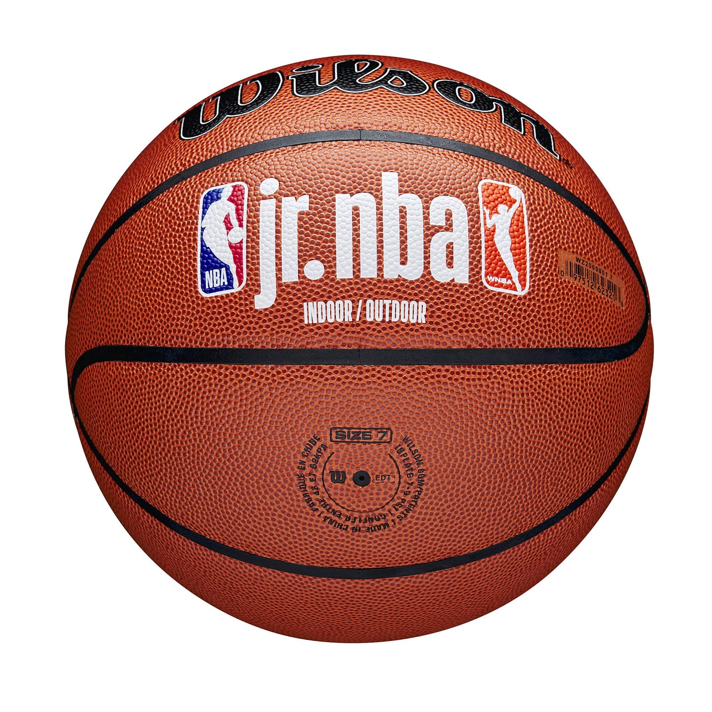 Wilson Jr. NBA Fam Logo Indoor Outdoor Bskt (sz. 5) White/Brown