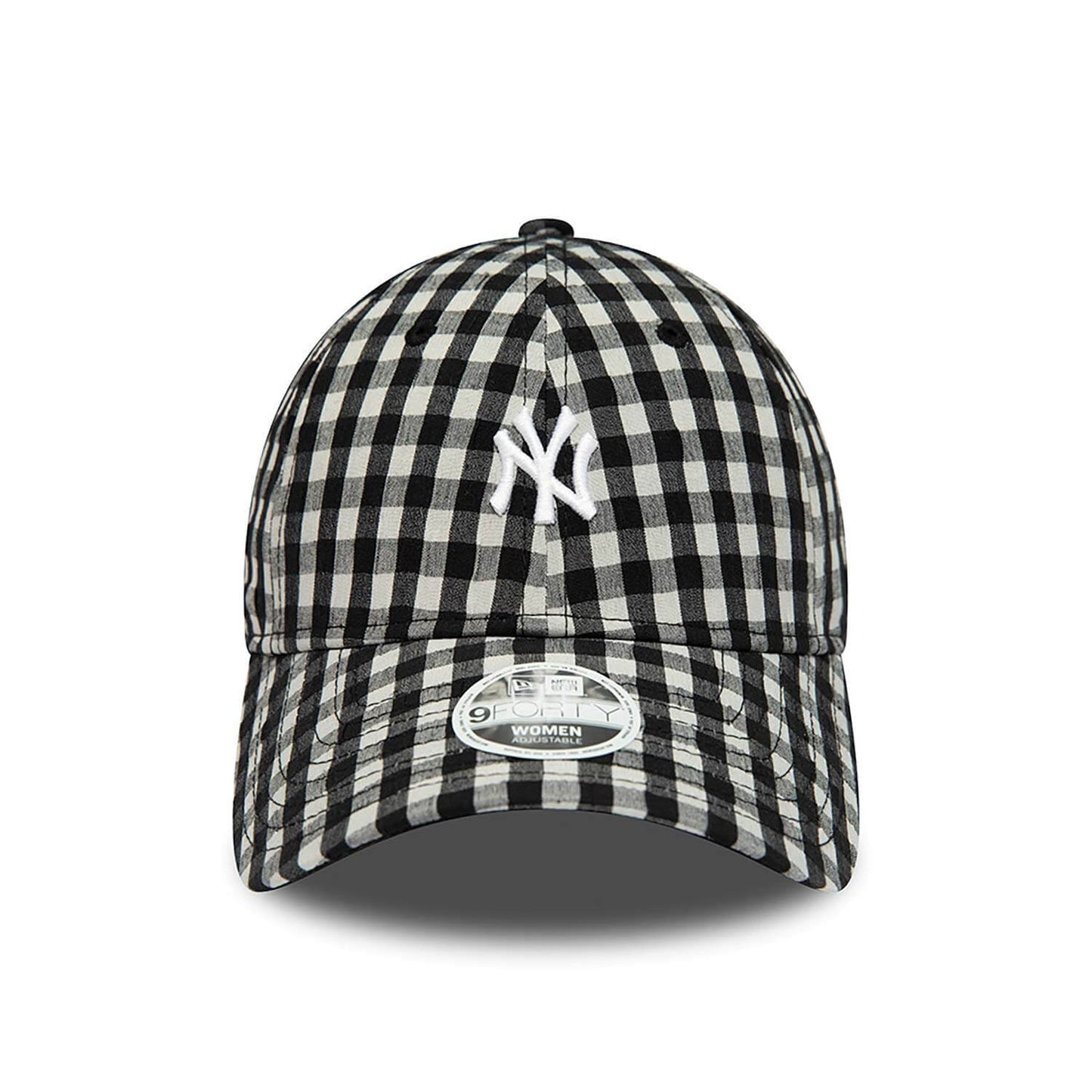 New Era MLB New York Yankees Womens Gingham Black 9FORTY Adjustable Cap Black