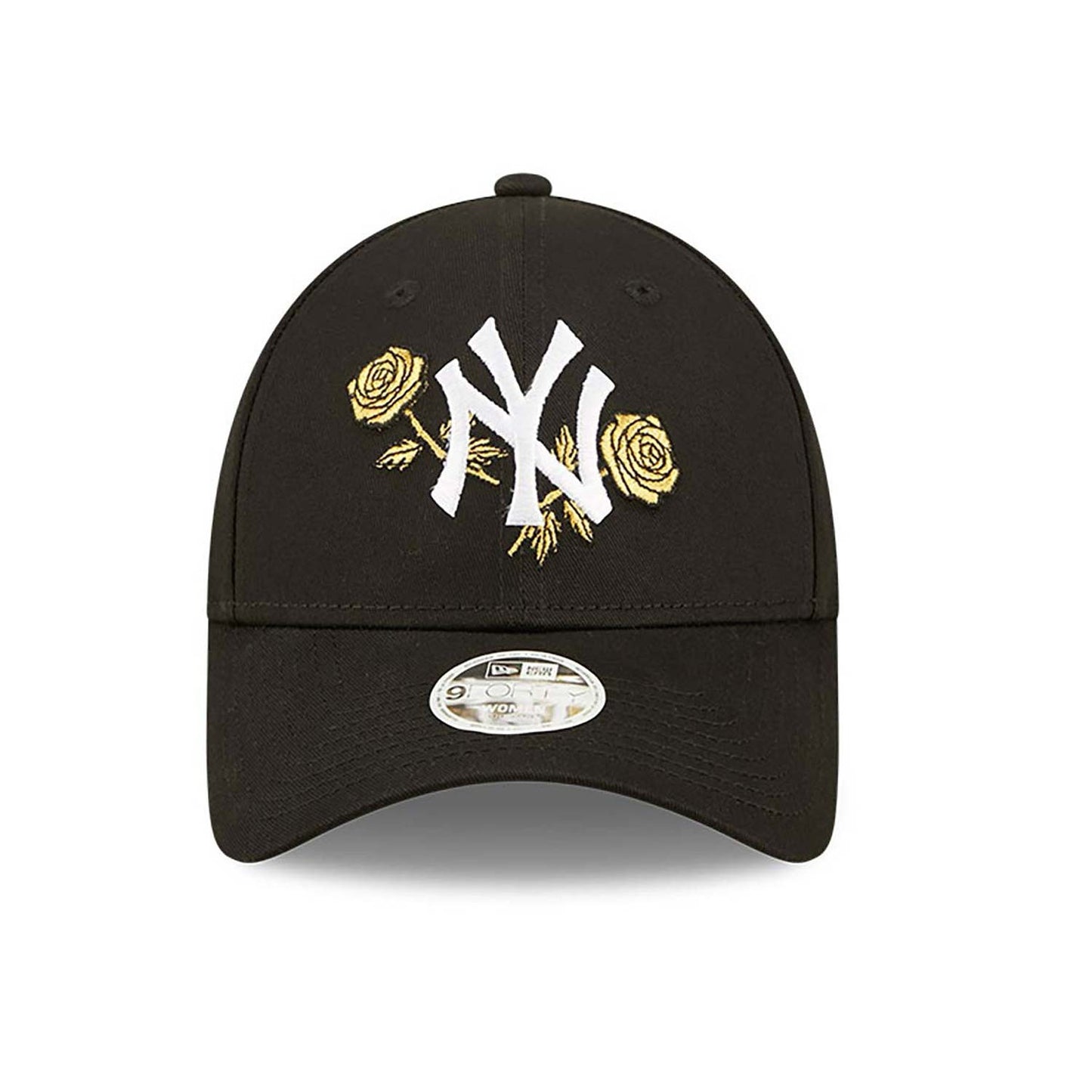 New Era MLB New York Yankees Womens Floral Metallic Black 9FORTY Adjustable Cap Black