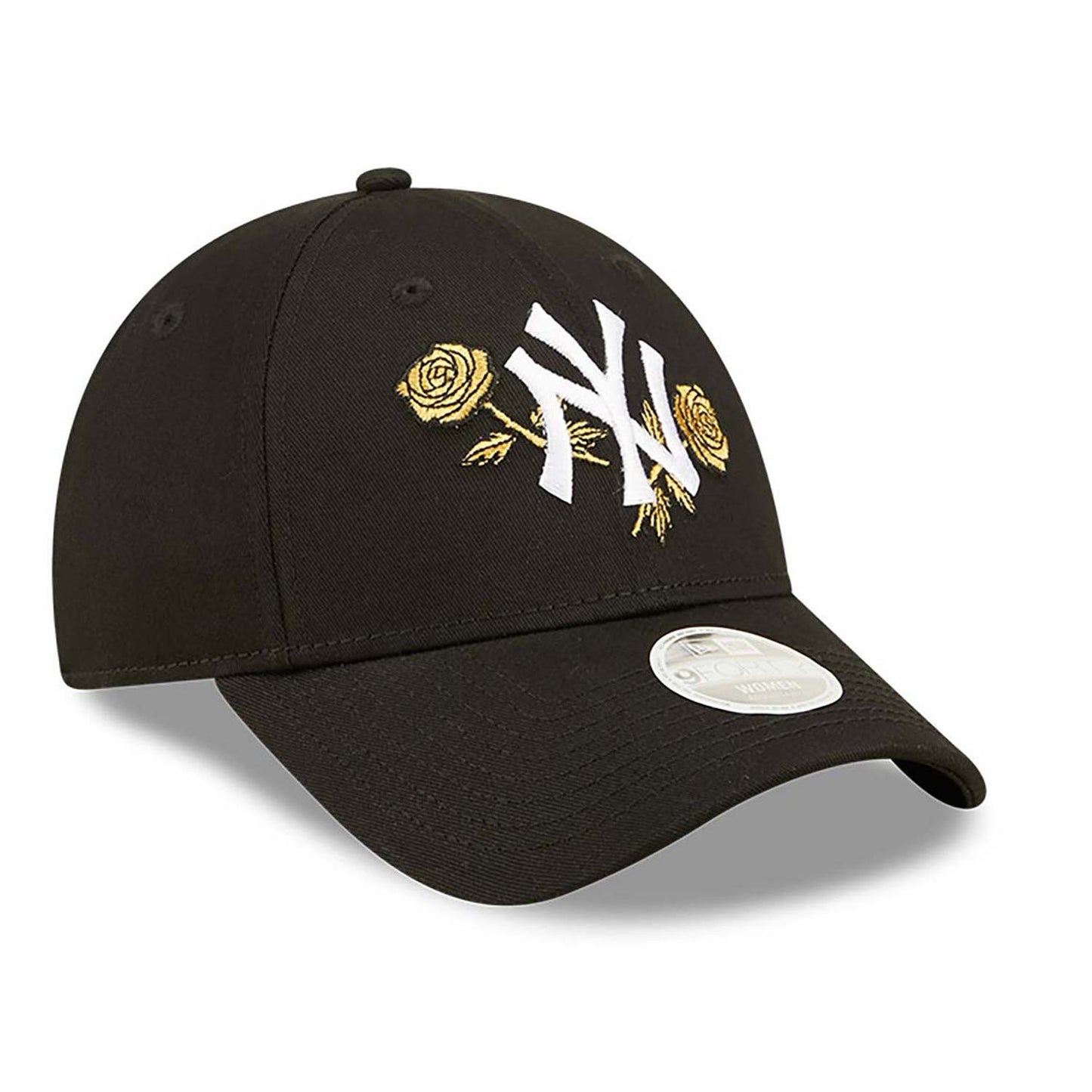 New Era MLB New York Yankees Womens Floral Metallic Black 9FORTY Adjustable Cap Black