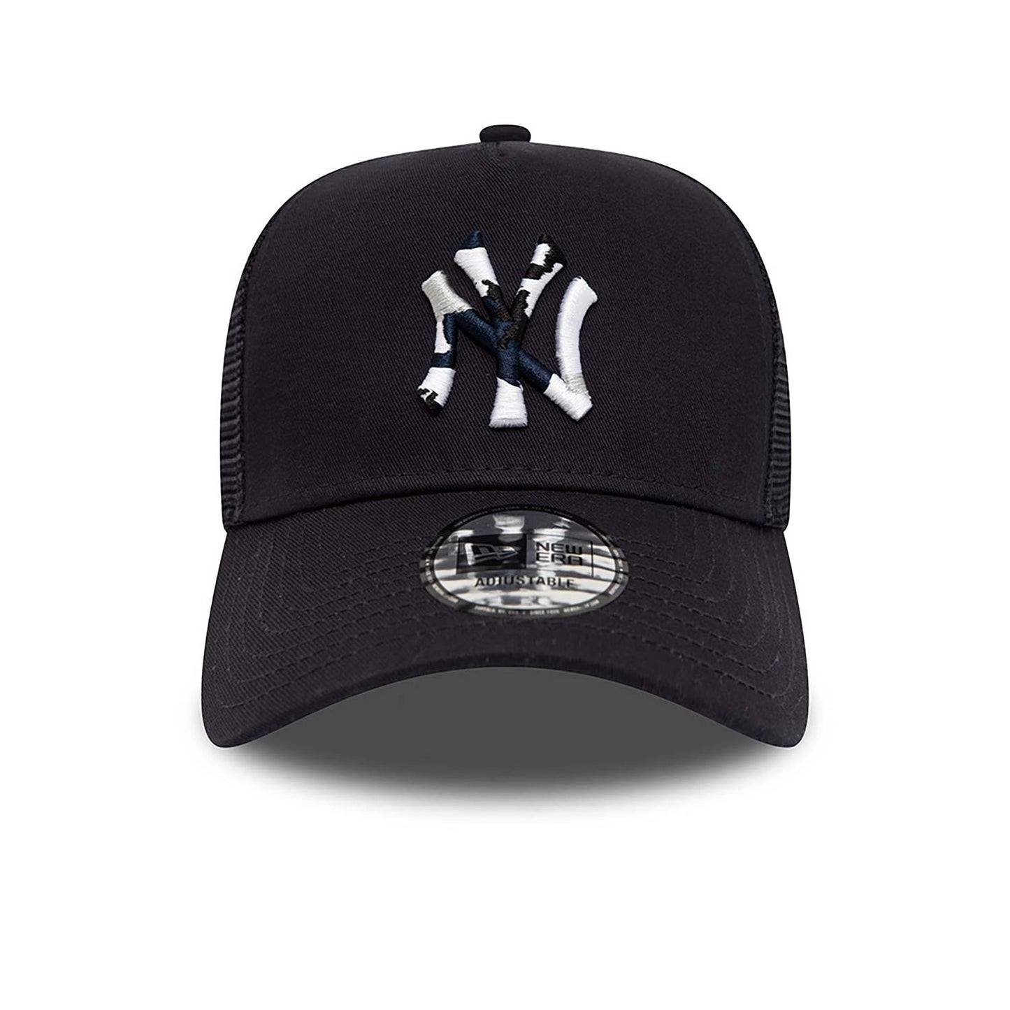 New Era MLB New York Yankees Team Camo Infill Blue A-Frame Trucker Cap Blue