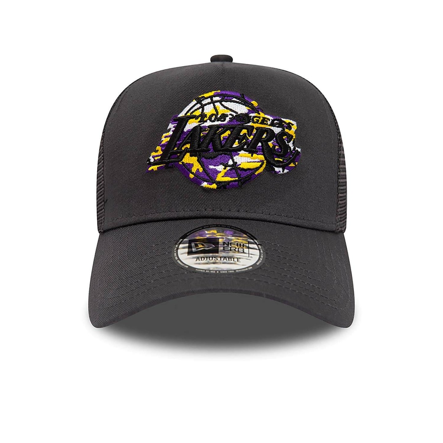 New Era NBA LA Lakers Team Camo Infill Grey A-Frame Trucker Cap Grey