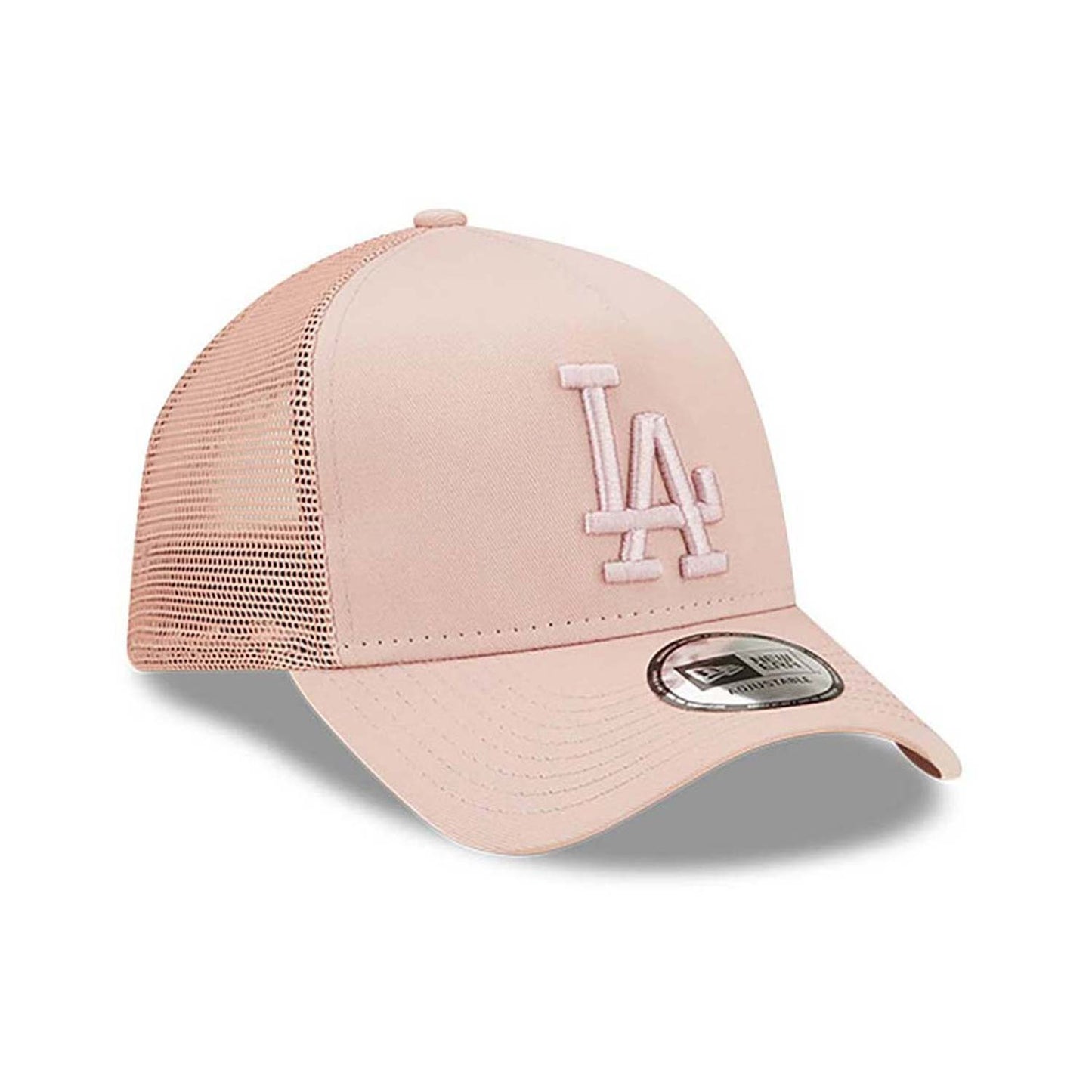 New Era MLB LA Dodgers Youth Tonal Mesh Pink A-Frame Trucker Cap Pink