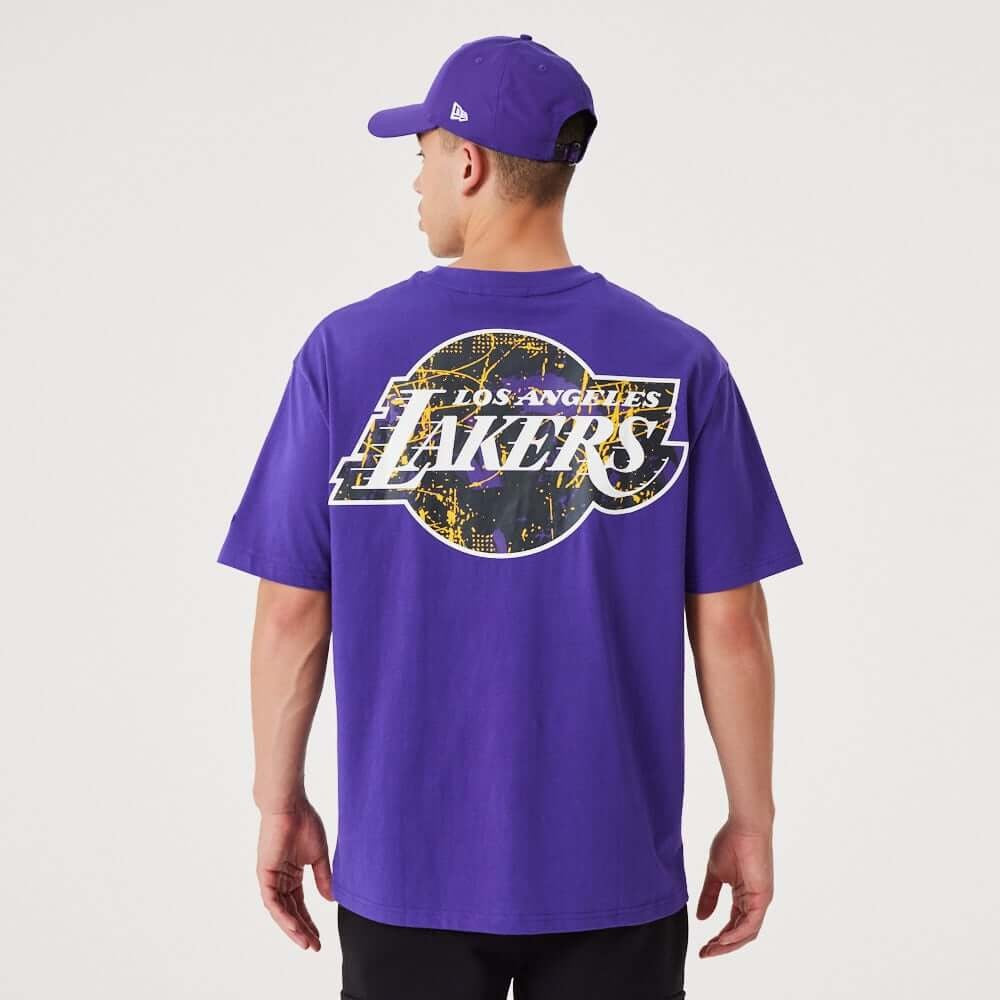 NEW ERA LA Lakers NBA Infill Team Logo Purple Oversized T-Shirt Purple