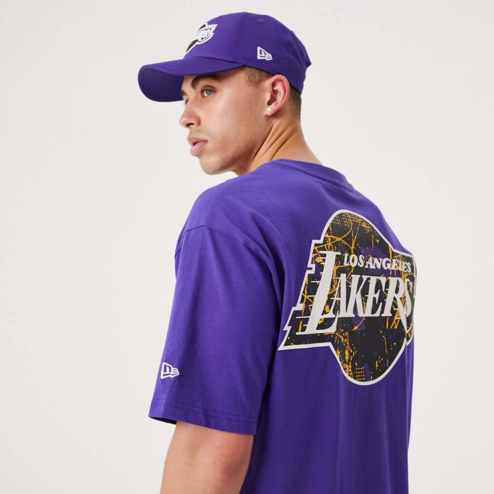 NEW ERA LA Lakers NBA Infill Team Logo Purple Oversized T-Shirt Purple