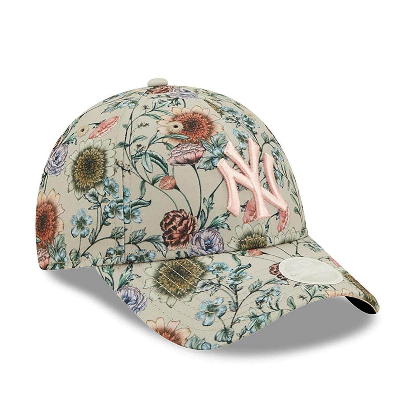 NEW ERA MLB New York Yankees Womens All Over Print Floral Cream 9FORTY Adjustable Cap Multi