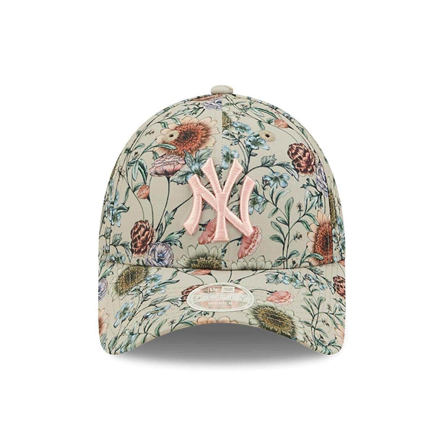 NEW ERA MLB New York Yankees Womens All Over Print Floral Cream 9FORTY Adjustable Cap Multi