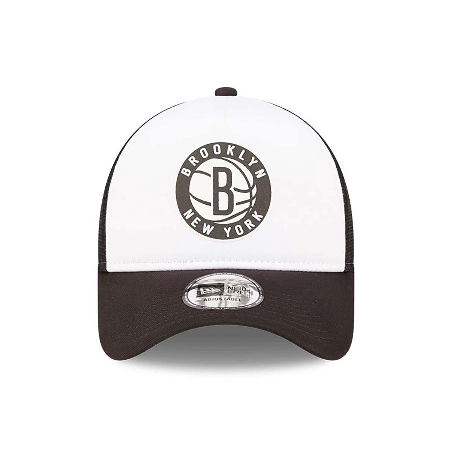 NEW ERA NBA Block Brooklyn Nets Team Color White A-Frame Trucker Cap White