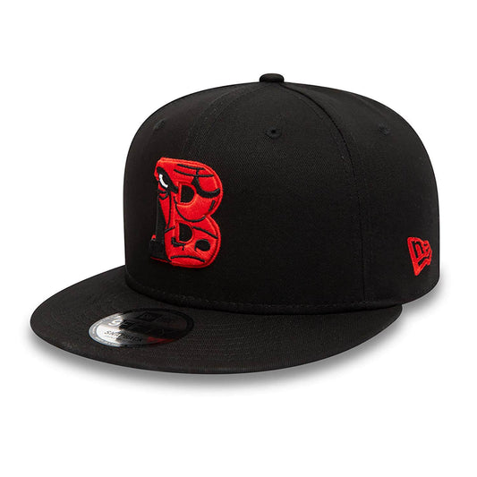 New Era NBA Chicago Bulls Team Infill Logo Black 9FIFTY Snapback Cap Black