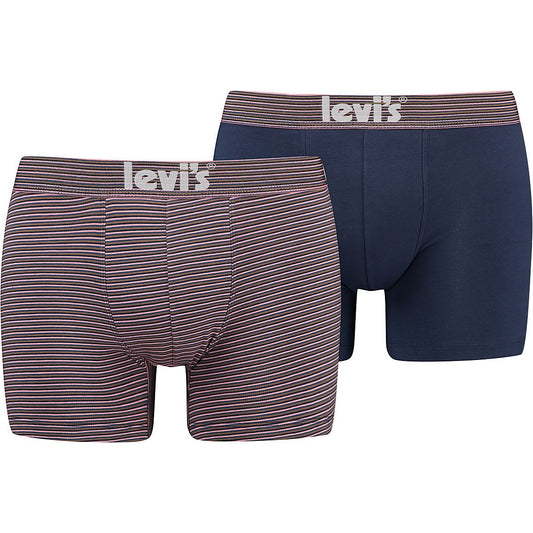 Levis Men Offbeat Stripe Boxer Brief Org Co 2P Pink Combo