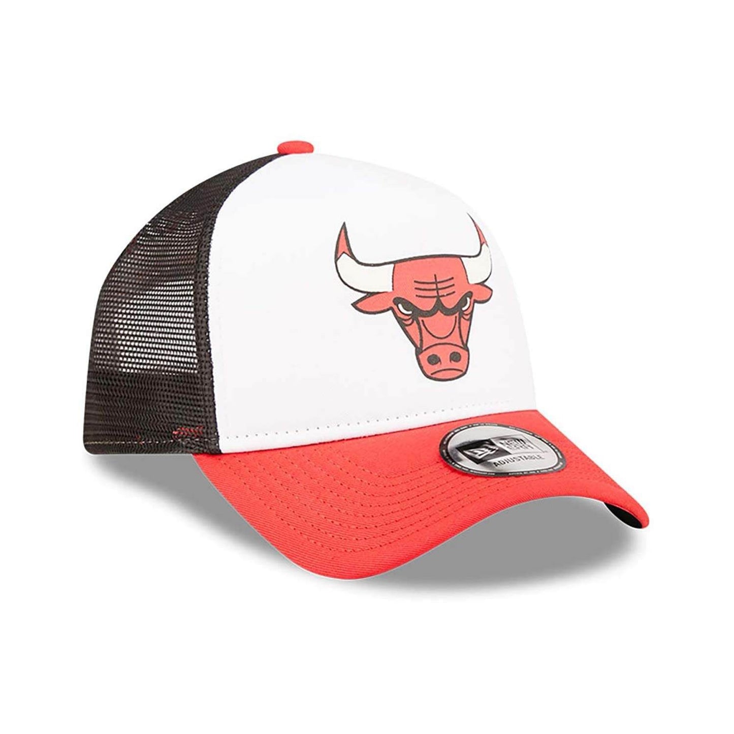 New Era NBA Chicago Bulls Team Color Block White A-Frame Trucker Cap White
