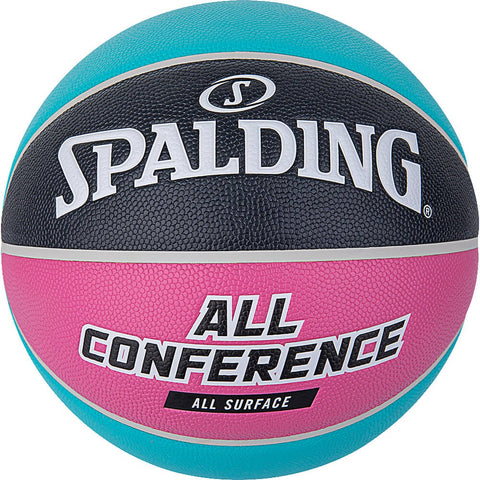 Spalding All Conference Teal Pink Rubber Basketball (sz. 6)