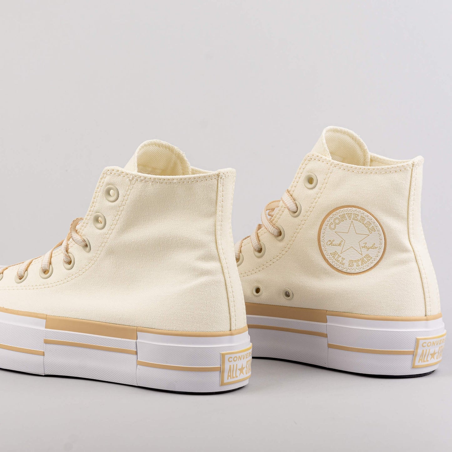 Convserse Womens Converse Chuck Taylor All Star Lift Outline Sketch High Top Oat Milk/Egret/White