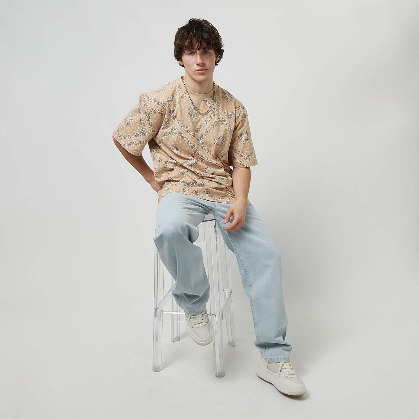 Karl Kani KK Small Signature Paisley Tee sand/black/white