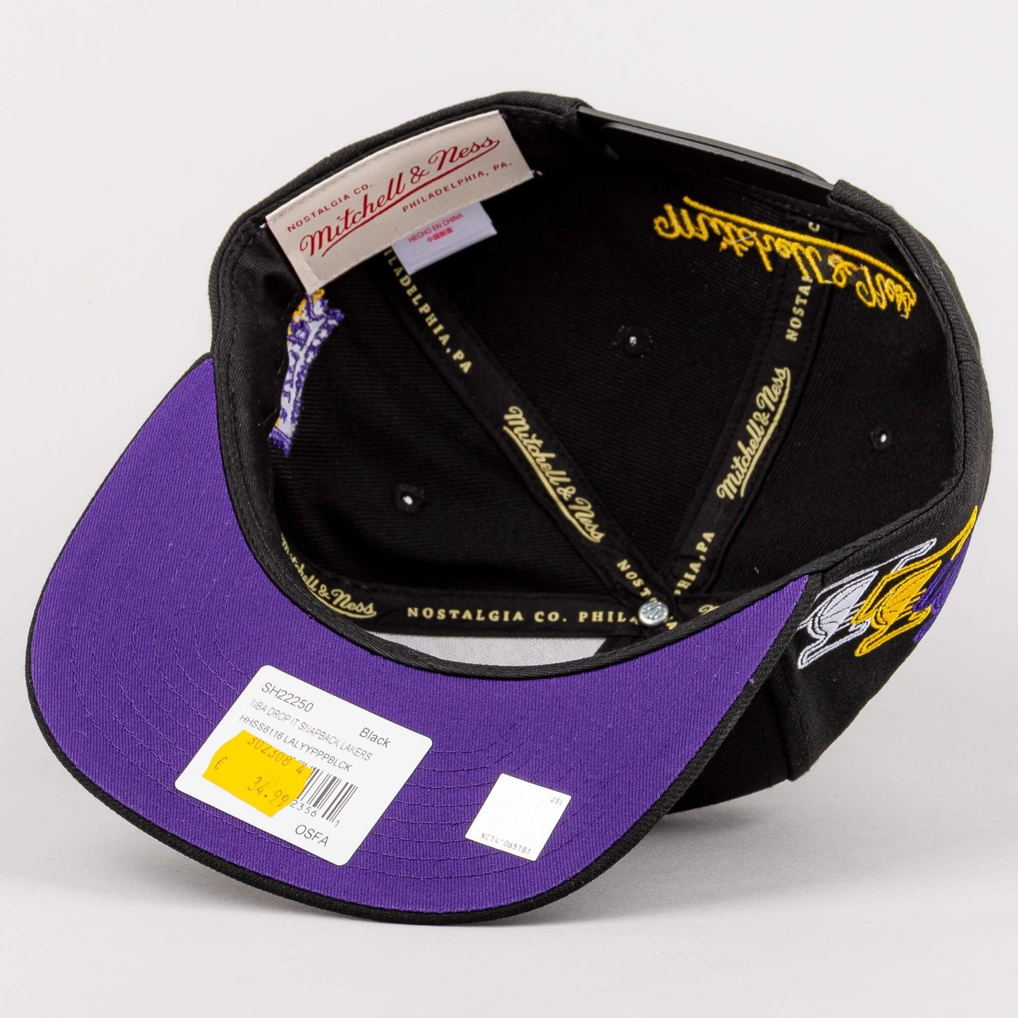 Šiltovka Mitchell & Ness NBA Drop It Snapback Los Angeles Lakers čierna