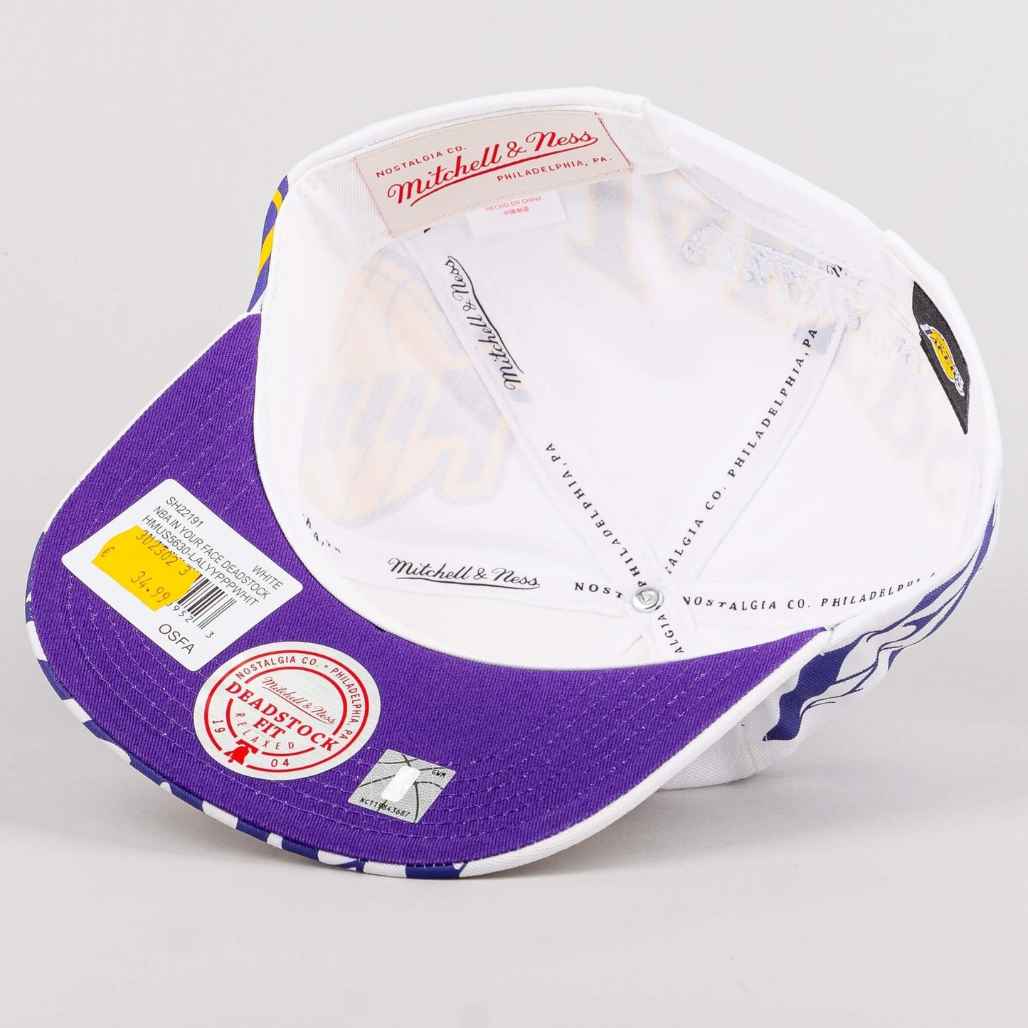 Šiltovka Mitchell & Ness NBA In Your Face Los Angeles Lakers biela