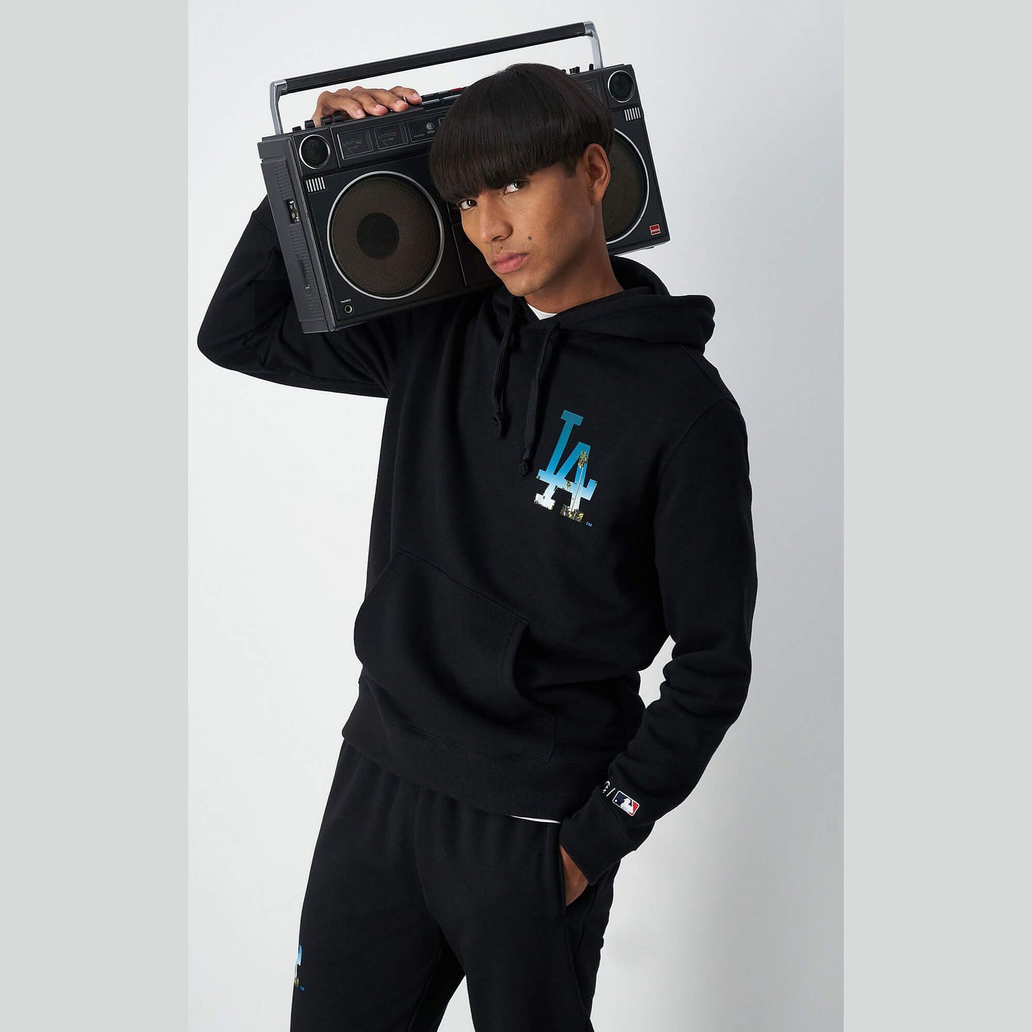 Mikina s kapucňou Champion MLB Knitted hooded sweatshirt čierna