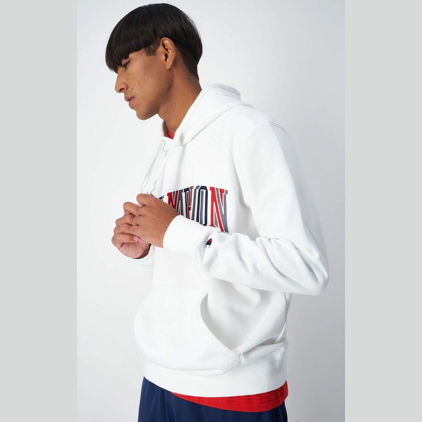 Mikina s kapucňou Champion Knitted Bookstore Hooded Sweatshirt krémová biela