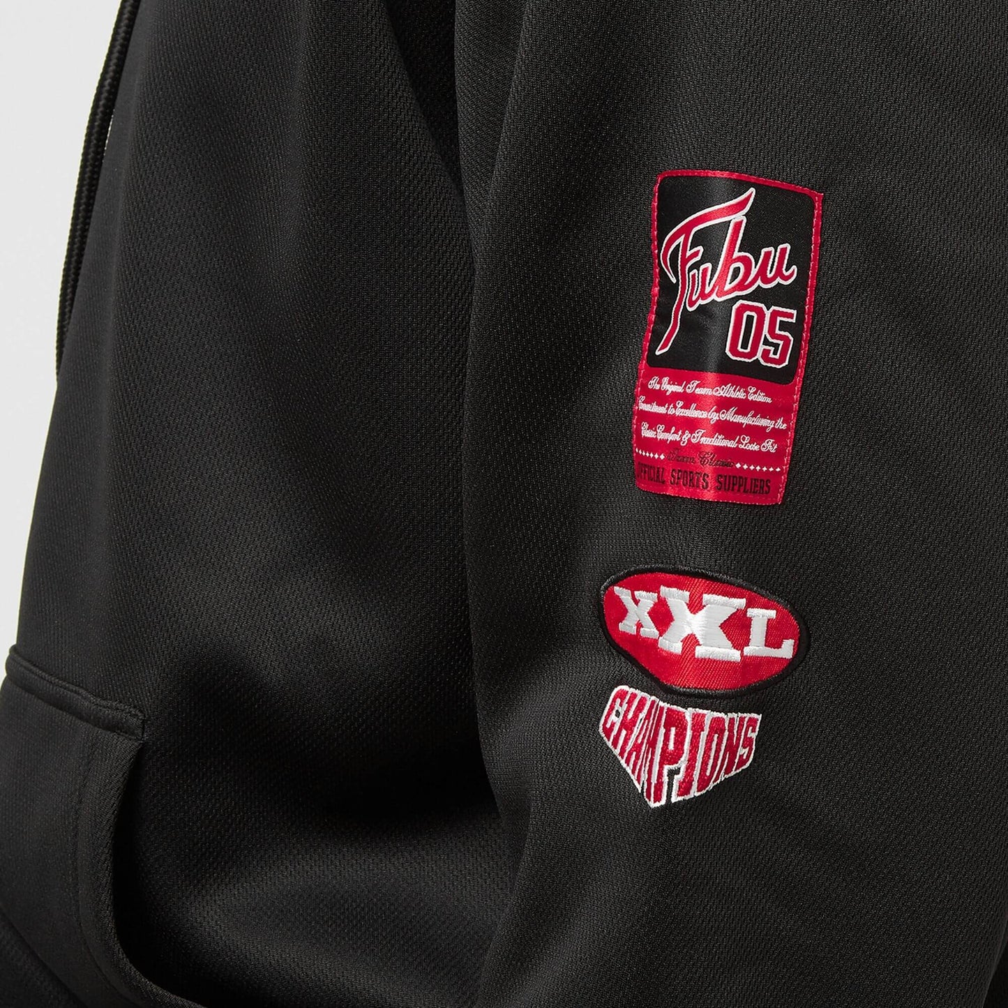 FUBU Corporate Mesh Hoodie black/white/red