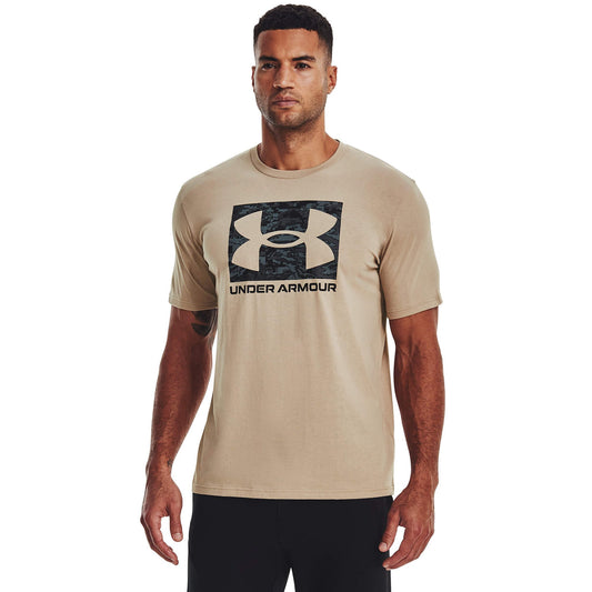 Under Armour Men's UA ABC Camo Boxed Logo Short Sleeve Sahara/Black