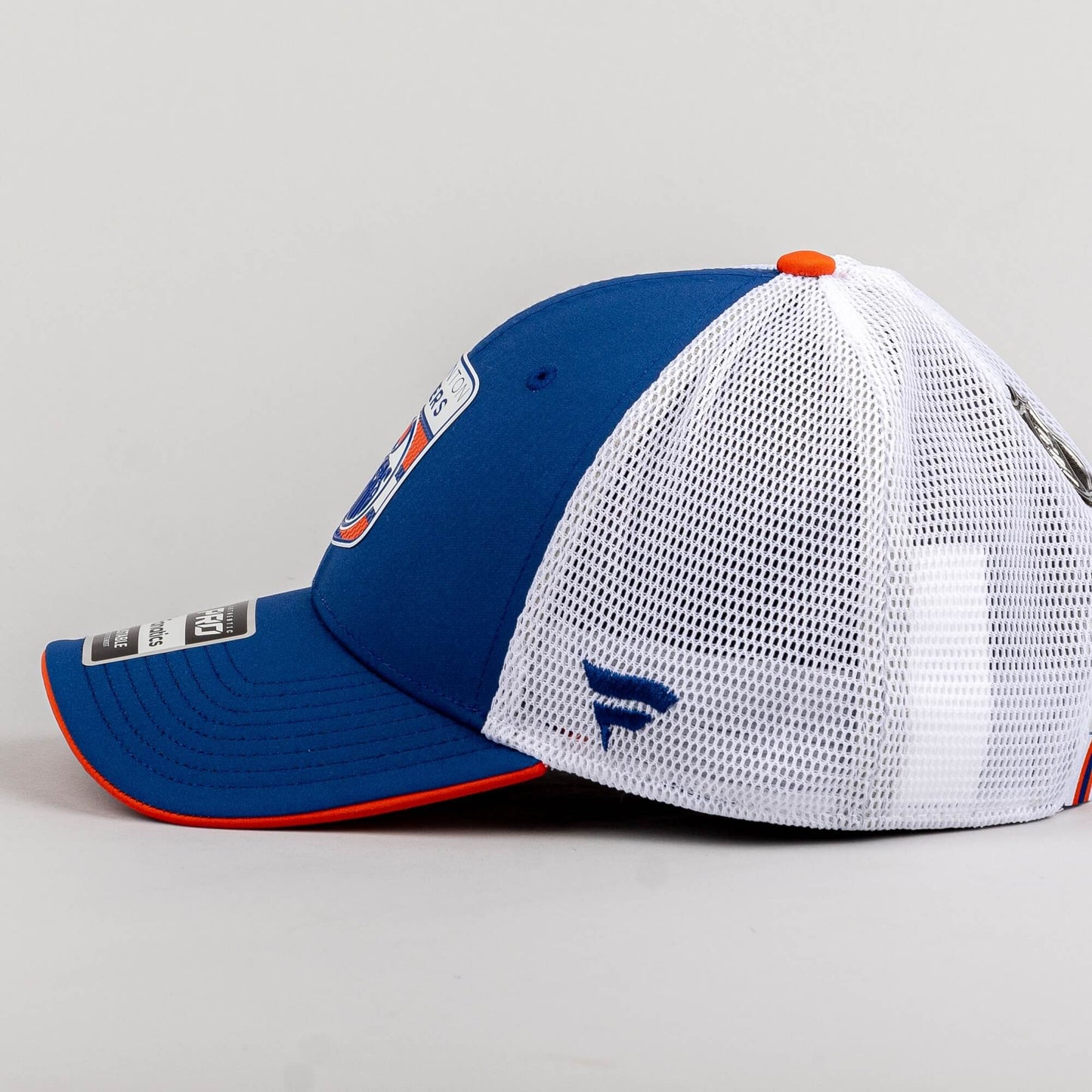 Fanatics NHL Draft Cap Edmonton Oilers Authentic Pro Draft Structured Trucker-Podium Blue Cobalt/White