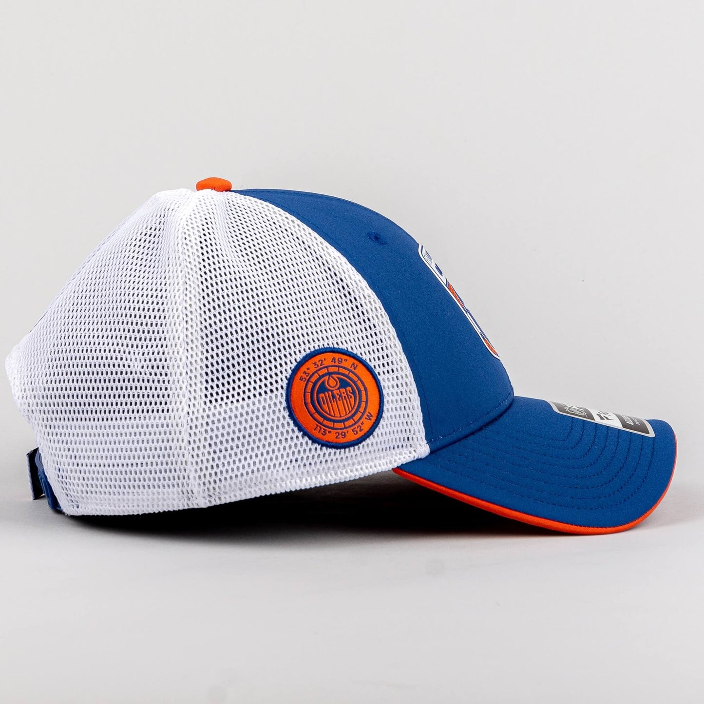 Fanatics NHL Draft Cap Edmonton Oilers Authentic Pro Draft Structured Trucker-Podium Blue Cobalt/White
