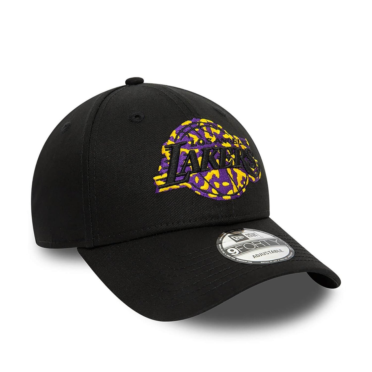 New Era NBA LA Lakers Seasonal Infill Black 9FORTY Adjustable Cap