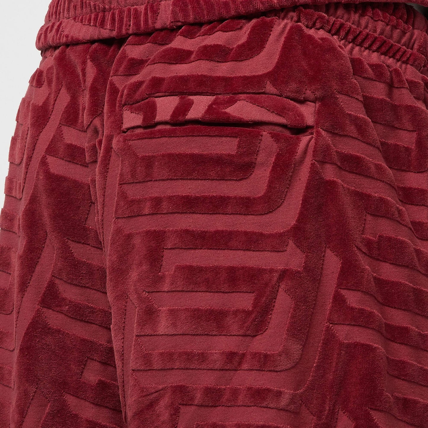 Sean John SJ Script Logo Geometric Devorèe Velours Trackjacket dark red