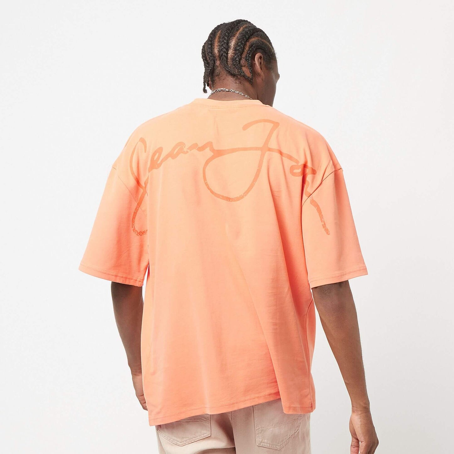 Sean John SJ Script Logo Backprint Peached Tee apricot
