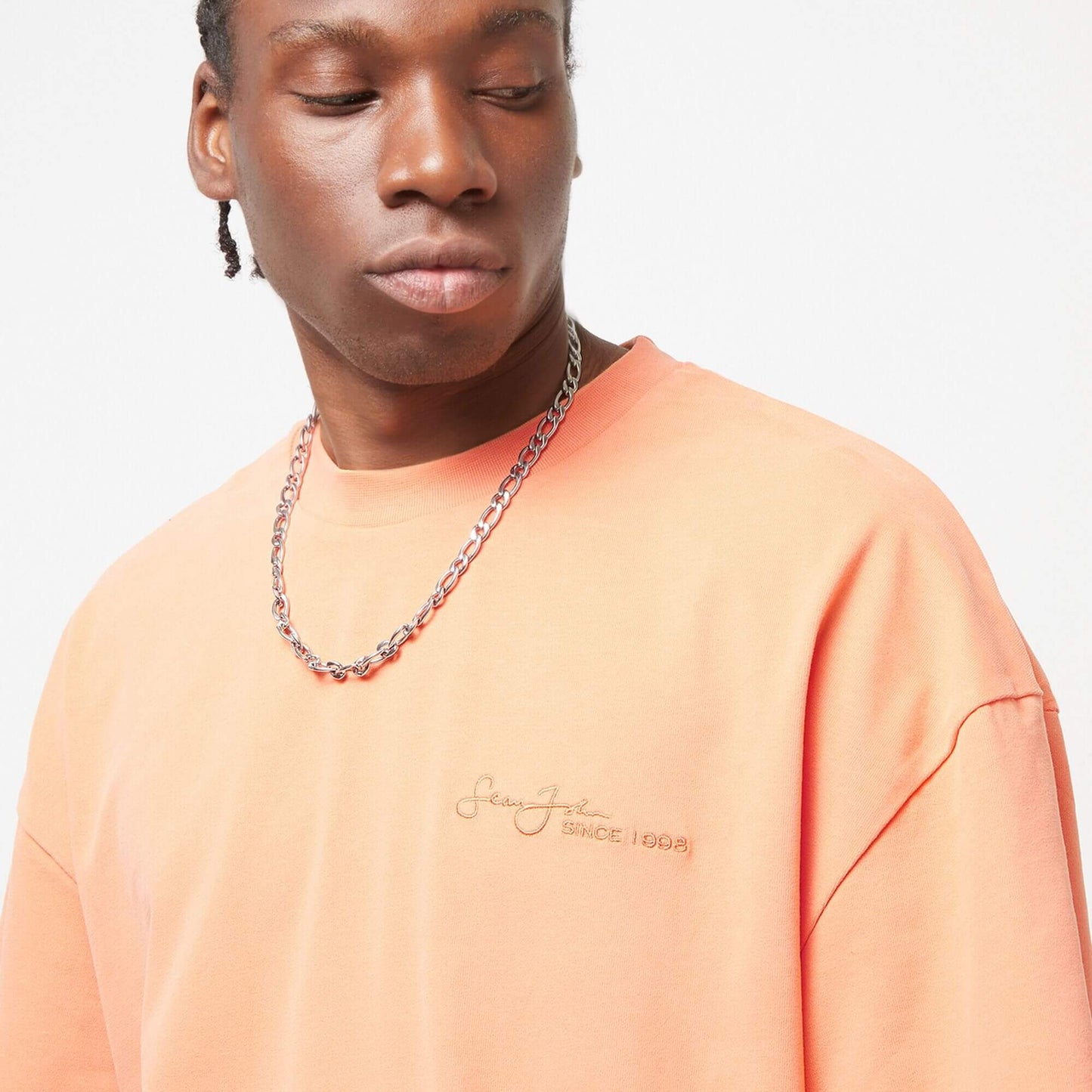 Sean John SJ Script Logo Backprint Peached Tee apricot