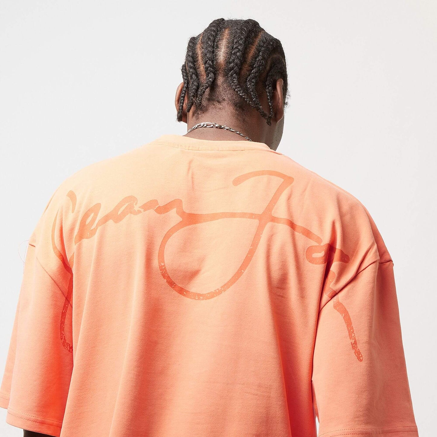 Sean John SJ Script Logo Backprint Peached Tee apricot