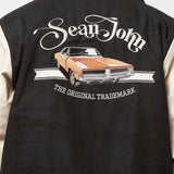 Sean John SJ Script Logo Retro Car College Jacket black/light beige